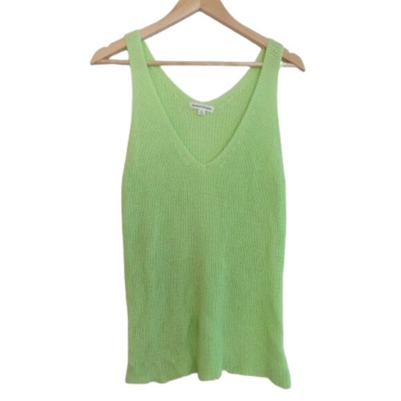 NEWBURY KUSTOM Lime Green Knit Cami Sleeveless Top Festival Summer - Size XL - Picture 1 of 12